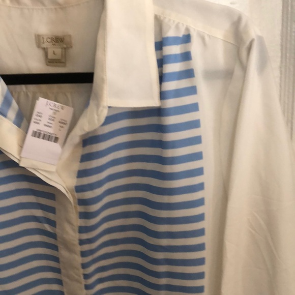 J. Crew semi-sheer blouse size L - Picture 4 of 4